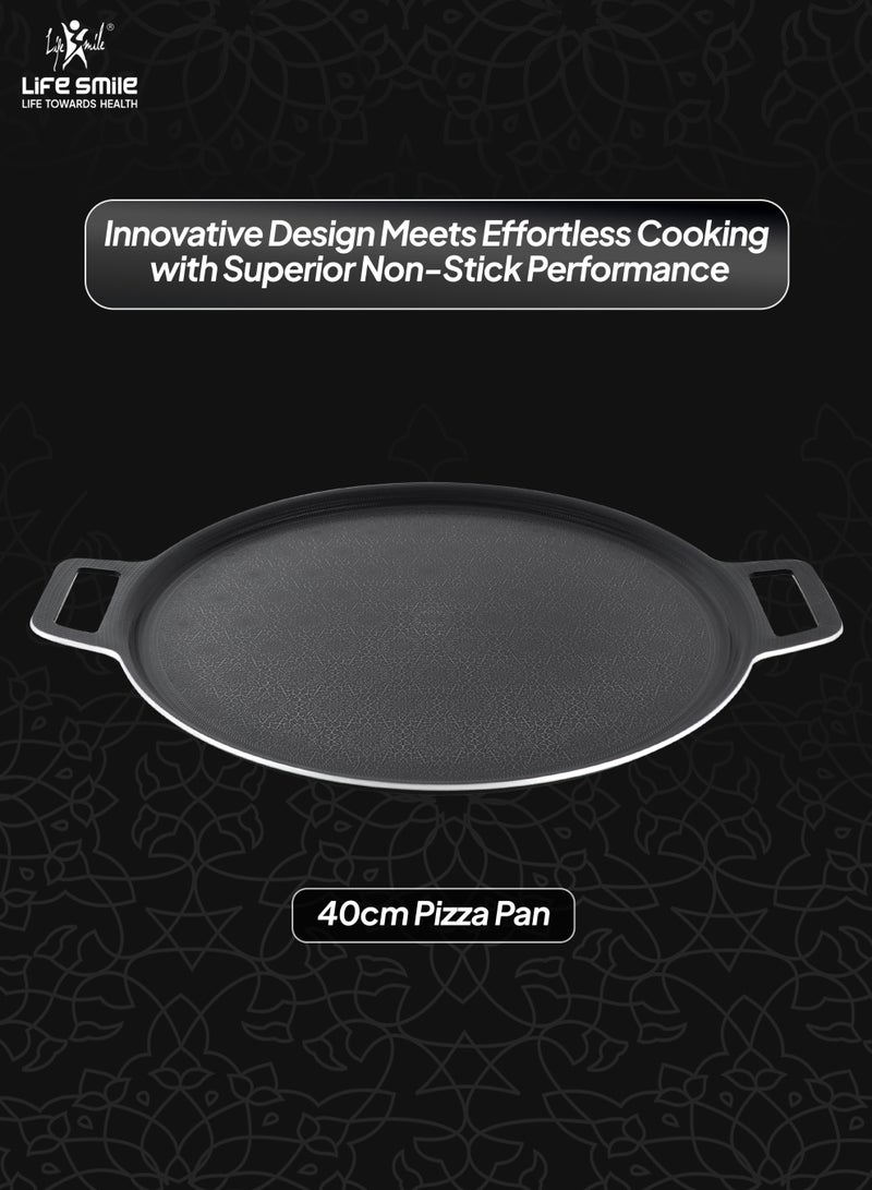 Life Smile 40cm Hybrid Stainless Steel Non-Stick Pizza Pan with Induction Base - Image 3